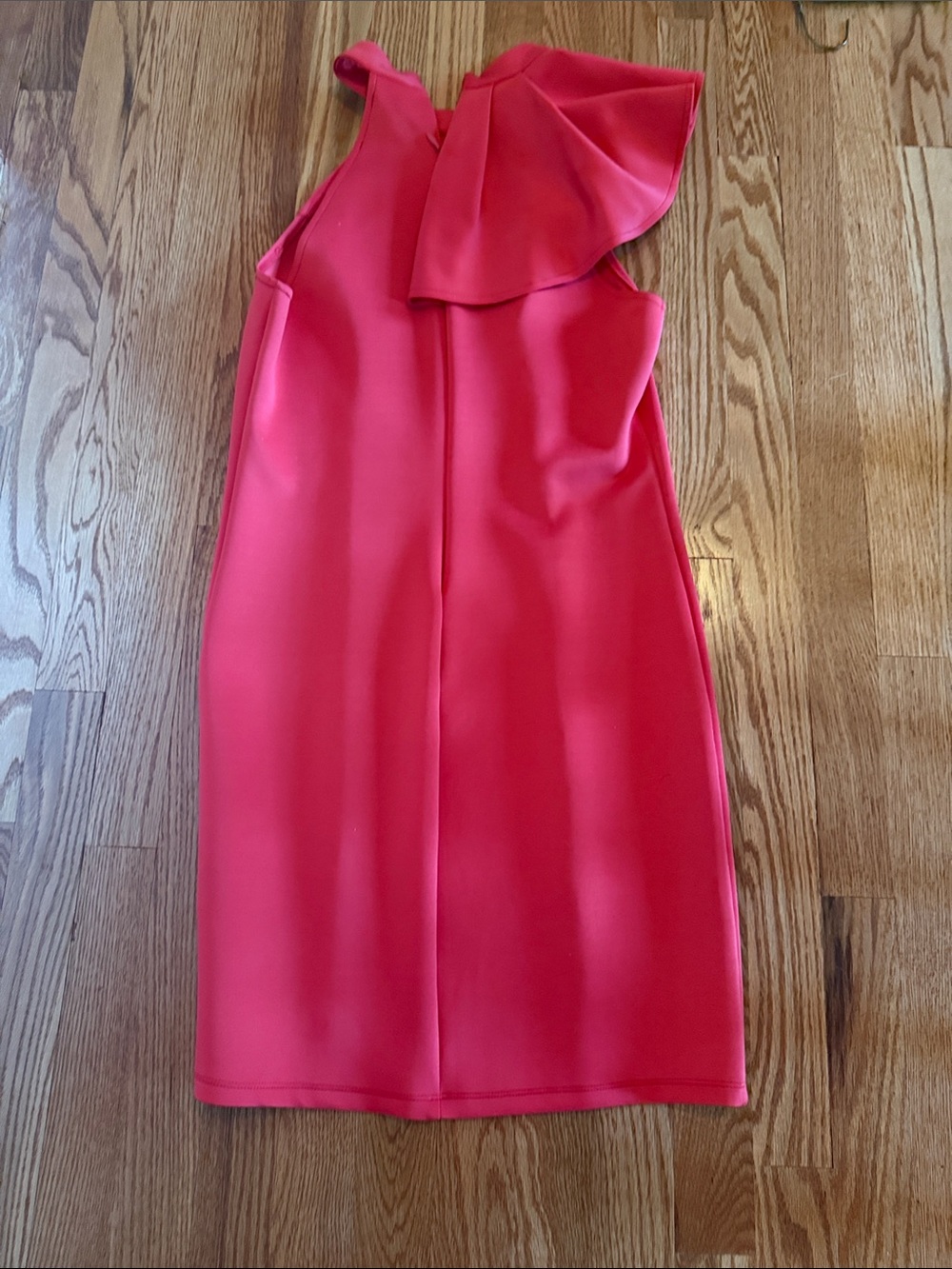bebe Red One-Shoulder Ruffle Sheath Dress - Picture 3 of 6